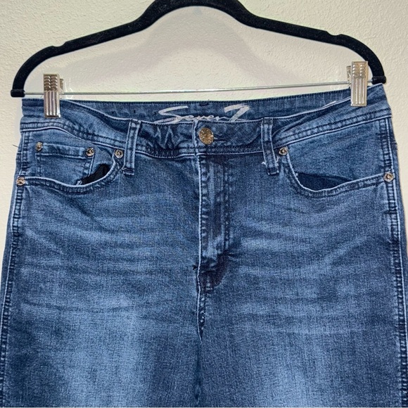 Seven7 High Rise Ankle Skinny jeans size 12 stretch raw hem - Picture 3 of 13